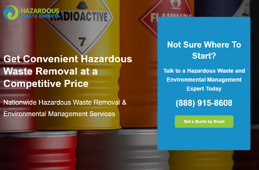 Hazardous Waste Experts B2B Landing Page